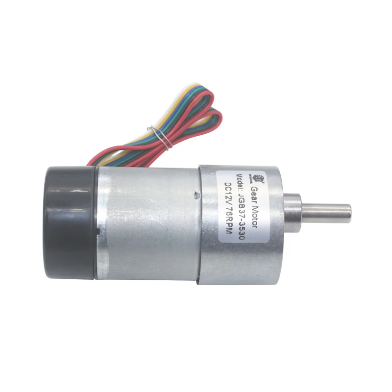 Imagem -03 - Motor de Engrenagem Caixa de Velocidades de 12v 24vdc 71600rpm 37 mm de Torque Alto Motor de Engrenagem de Eixo Ecêntrico com Câmara Hall Encoder Motores com Tampa Protetora