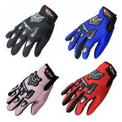 TDPRO Child Summer Winter Full Finger Motorcycle Gloves Kids 3-12 Years Old Children Moto Motocross Luvas Leather Racing Glove