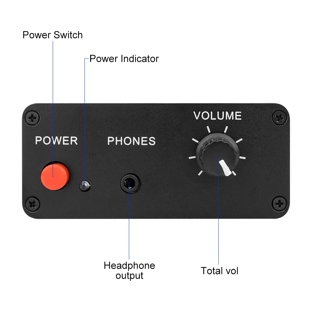 AIYIMA-NE5532 스테레오 음악 오디오 신호 프리앰프 헤드폰, 프리 앰프 보드 게인 20db RCA 3.5MM 볼륨 조절 톤 DC 12V