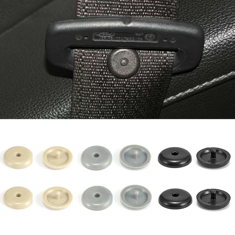 2pcs / set Auto Parts Safety Black Beige Plastic Auto Safety Seat Belt Cap Spacing Limit Buckle Latch Seat Belt Retainer