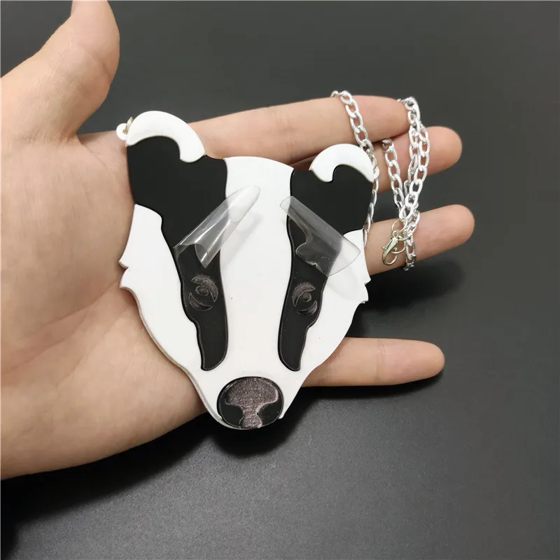 KUGUYS Hyperbole Black and White Animal Pendant Necklace Women Men Trendy Fashion Acrylic Big Jewelry Accessories