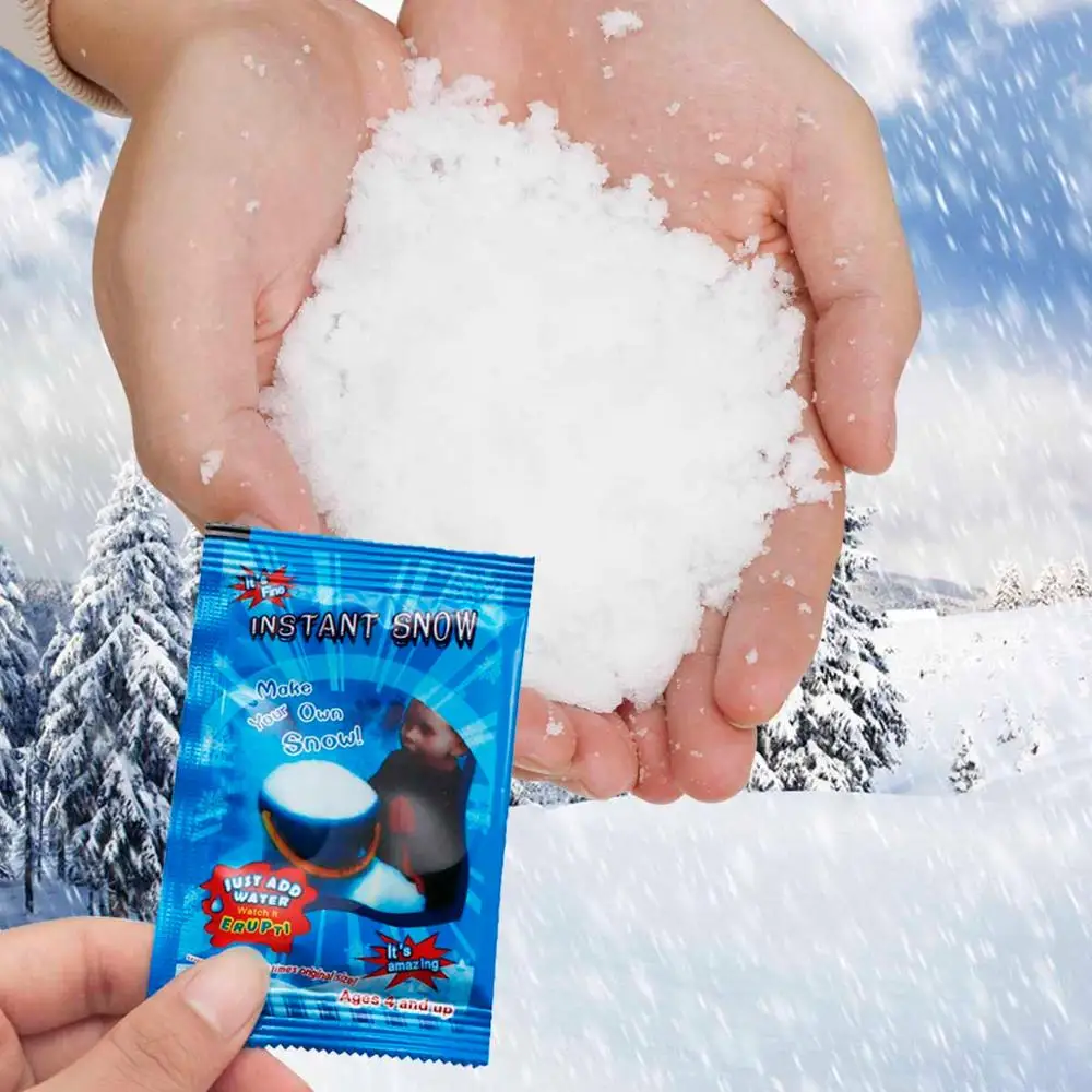 1/5/10 bag Christmas Fake Magic Instant Snow Fluffy Super Absorbant Party Supplies Decorations For Christmas Wedding Snowflake