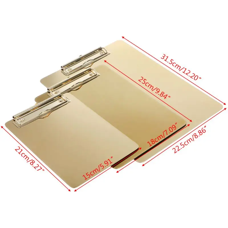 Metal Clipboard Writing Pad File Folders Document Holder Desk Storage School Office Stationery Supply 3 Sizes