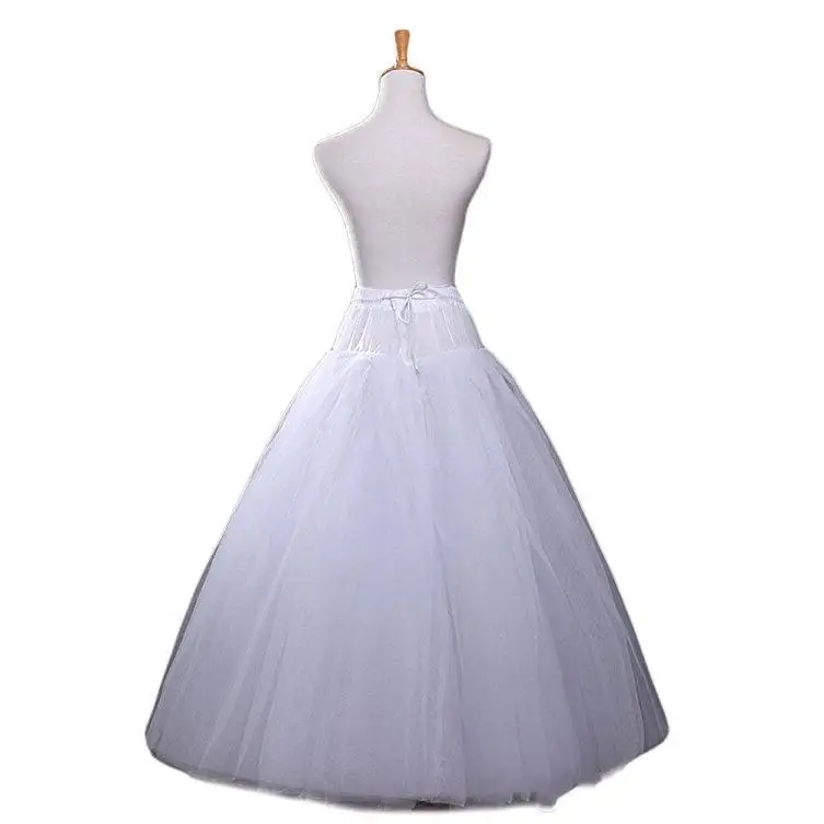 Jupon Crinoline Blanc pour Femme, Sous-Jupe, Accessoires de Mariage, Longueur au Sol, Nouvelle Collection