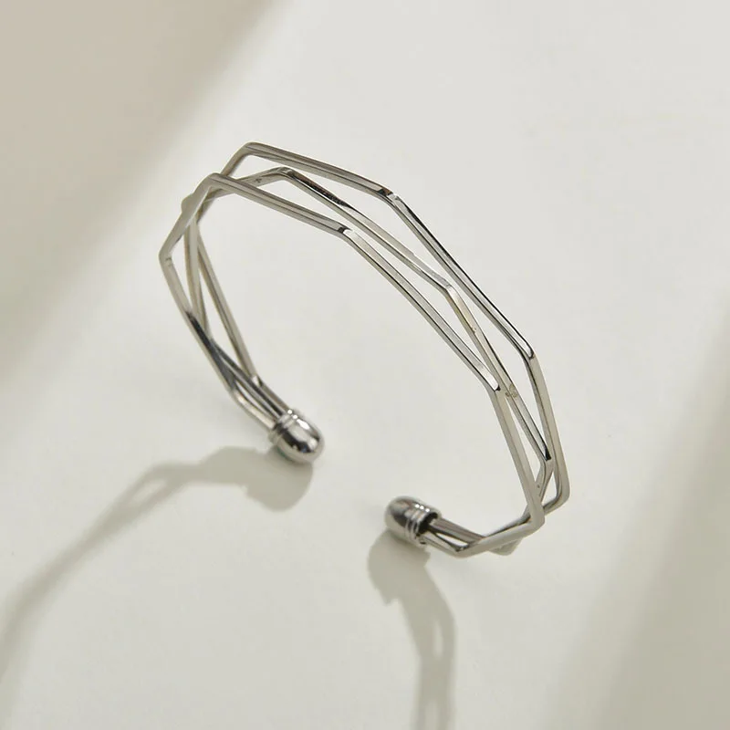 New Personality Ladies Chain Bracelet Romantic Simple Three-layer Irregular Opening Bracelet Set Gold Metal Alloy Jewelry Bangle