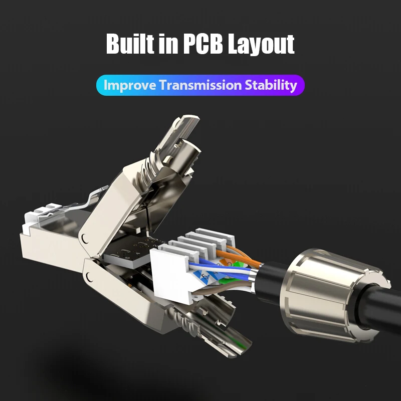 ZoeRax RJ45 Cat8 Cat7 Cat6A-Steckverbinder, werkzeuglose, wiederverwendbare Ethernet-Abschlussstecker, Internetstecker, schnelle Feldinstallation – Detail 5