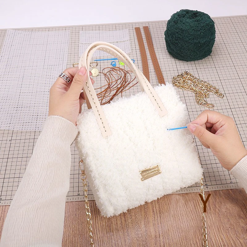 NUBECOM DIY Handcraft Bag Making Materials Latch Hook Weaving Bag Mesh Cloth Wool Bags Practical Bag Making Sewing Accessories