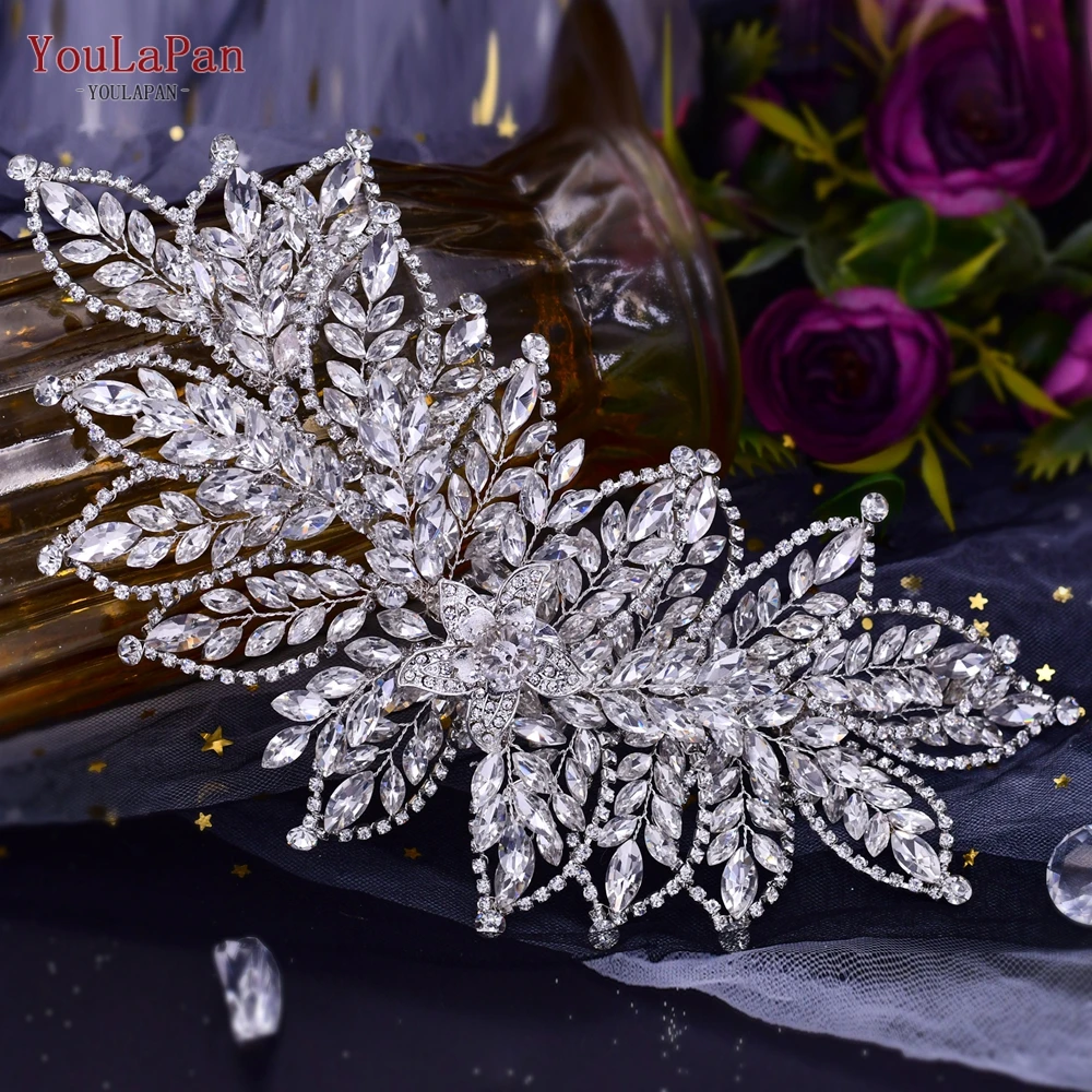 YouLaPan HP413 Crystal diadem dla panny młodej korona ślubne akcesoria do włosów dla nowożeńców nakrycia głowy Handmade Rhinestone pałąk kobiety chluba