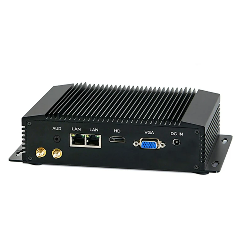 PC Mini Tanpa Kipas dengan 2COM 2 * RS232 Core I3 4010Y Celeron 2955U Dual Display HDMI VGA Dual LAN RJ45 Komputer Mini Windows10 NUC