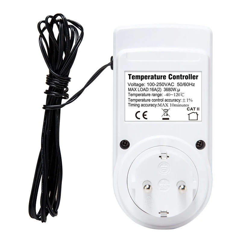 EU/US/FR/UK Thermostat Timer Socket Digital Temperature Controller Socket Outlet With Timer Switch Sensor Probe Heating Cooling