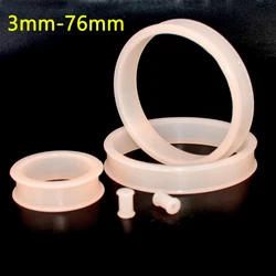 Pair Large Size Skin Color Flexible Silicone Double Flared Ear Flesh Tunnel Plug Ear Gauge Expander Stretchers Piercing 3mm-76mm