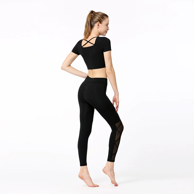 New Women Breathable Tight Seamless Yoga Shirts Short Sleeve Cropped Tops Gym Fitness Women Running Workout Tops Sport T-Shirt