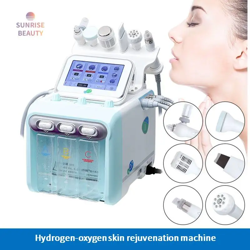 Professional Hydrofacial Oxygen Machine Small Bubble Hydra Dermabrasion  Biological Enhancement Facial Spa Aqua Peeling Device