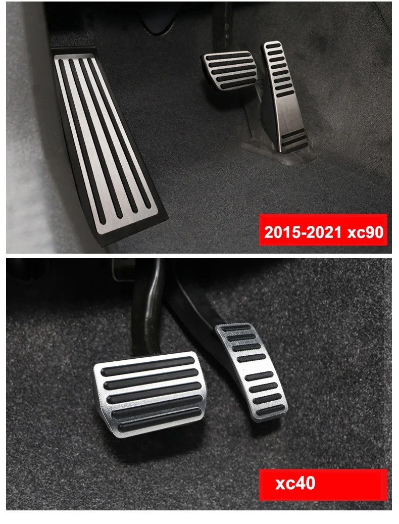 Auto-Gaspedal-Bremspedal-Fußstützenpedal-Abdeckung für Volvo XC60 XC90 S90 V90 S60 V60 XC40 Zubehör 2022-25 – Detail 6