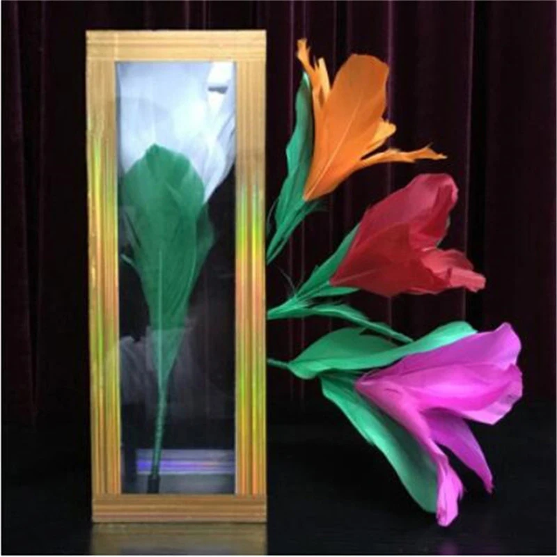 Flower from Crystal Tube Crystal Clear Magic Tricks Stage Flower Appearing Clarity Tube Illusion Mentalism Illusion Gimmick Prop