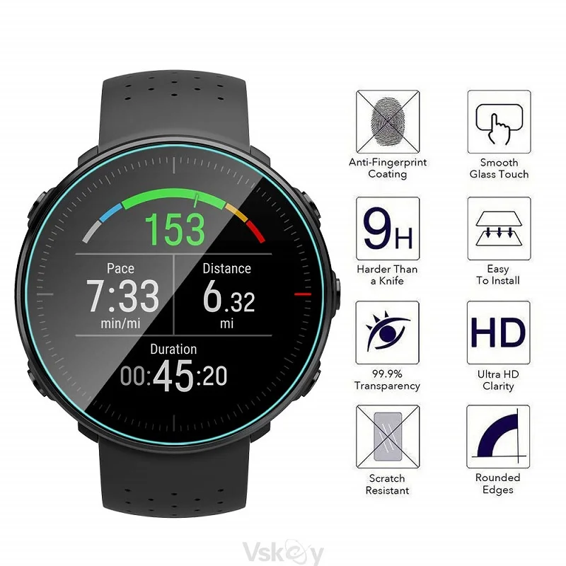 5 SZTUK Ochraniacz ekranu inteligentnego zegarka dla Polar Vantage V / V2 Szkło hartowane Folia ochronna zapobiegająca zarysowaniom dla Vantage M /