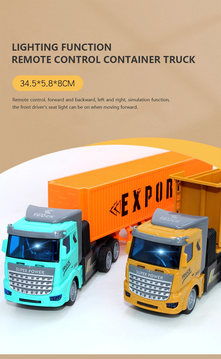 1/48 36Cm Big Rc Truck Model 27 Mhz Wireless Remote Control Dump Truck Transporter Container Truck Rc Car Toys for Boy Kid Child