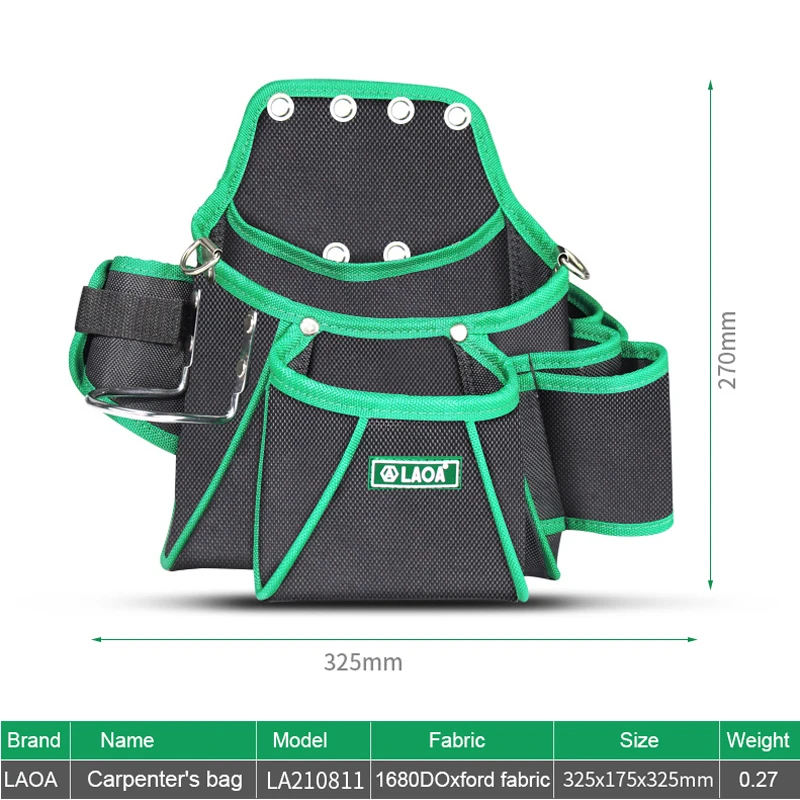 

LAOA 1680D водонепроницаемый деревообрабатывающий мешок для инструментов электрическая дрель поясная сумка