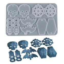 Halloween Earrings Pendants Silicone Mold Skull Pendant Epoxy Resin Molds for DIY Epoxy Resin Crafts Jewelry Making Accessories