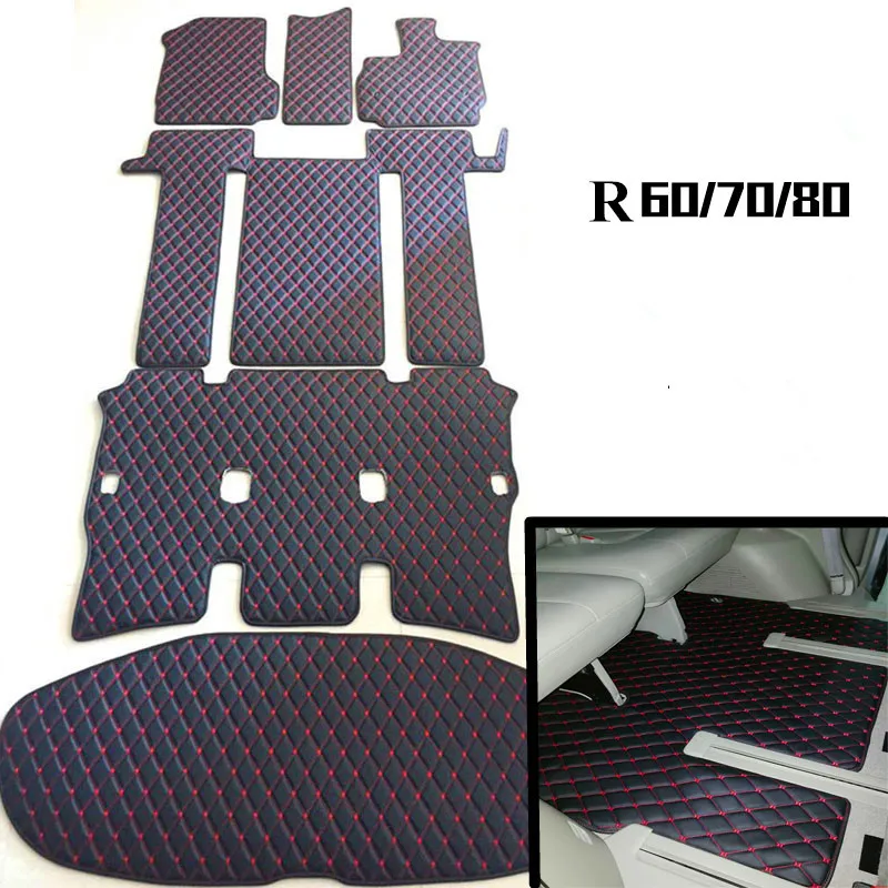 

Good quality! Custom full set car floor mats for Right hand drive Toyota Esquire R70 R60 2013-2001 7 8 seats waterproof carpets