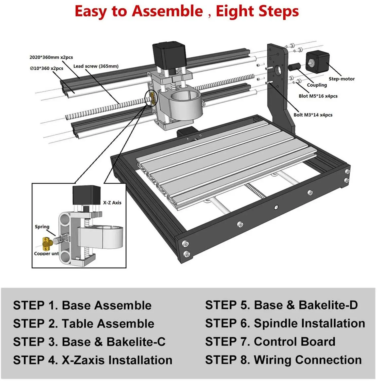 Máquina de grabado láser CNC 3018 Pro GRBL, fresadora PCB, enrutador de madera, grabador, enrutador CNC de 3 ejes