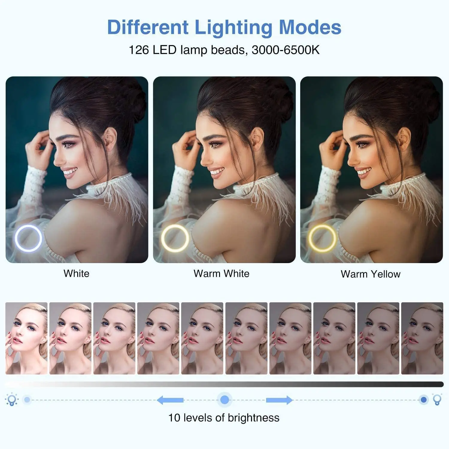 26CM RGB Fill Photography Lighting Phone Ringlight Tripod Stand Photo Led Selfie Remote Control Ring Light  Lamp Youtube Live