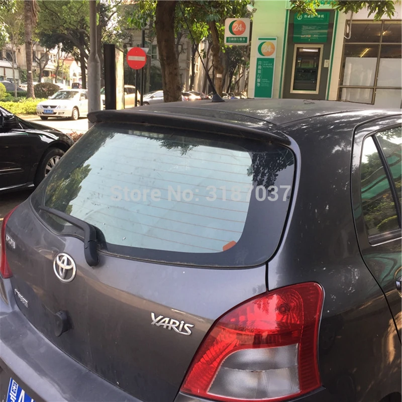 For Toyota Yaris 2006-2011 ABS Plastic Material Unpainted Color Rear Roof Spoiler Wing Trunk Lip Boot Cover Car Styling