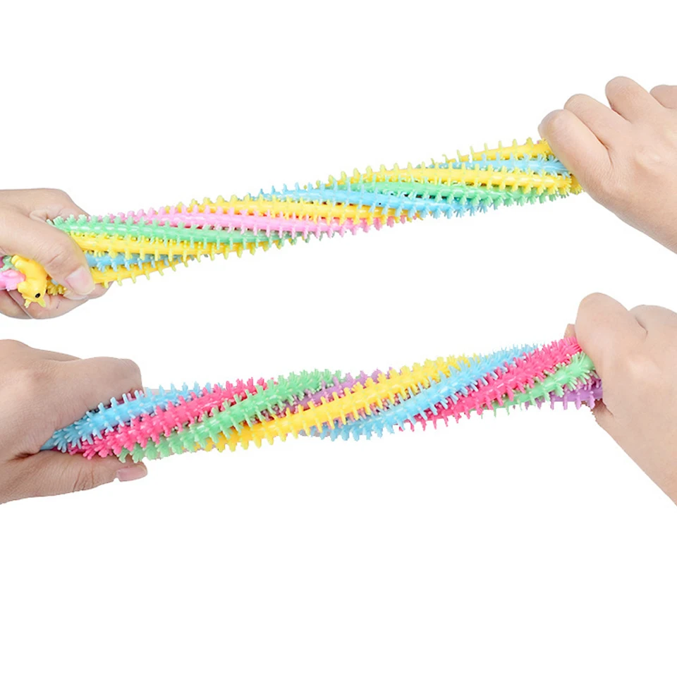 Worm Noodle Stretch String TPR Rope Anti Stress Toys String Fidget Autism Vent Toys Random Color