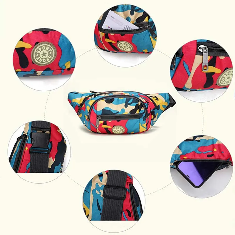 Marsupio mimetico per donna uomo marsupio Unisex donna borsa a Banana carina donna piccola borsa a tracolla colorata fresca regolabile