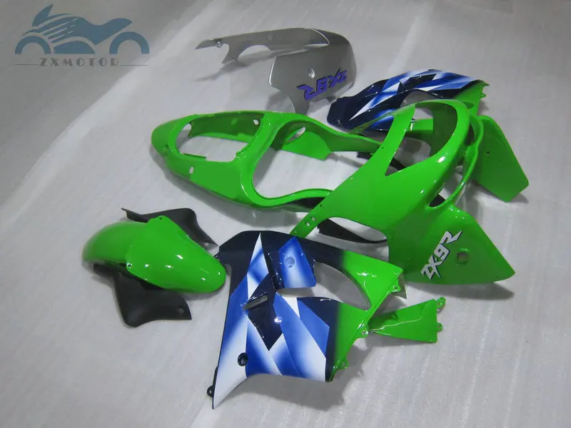 Customized full fairing kits for Kawasaki Ninja 1998 1999 ZX9R ABS plastic fairings kit 98 99 ZX-9R green blue bodyworks