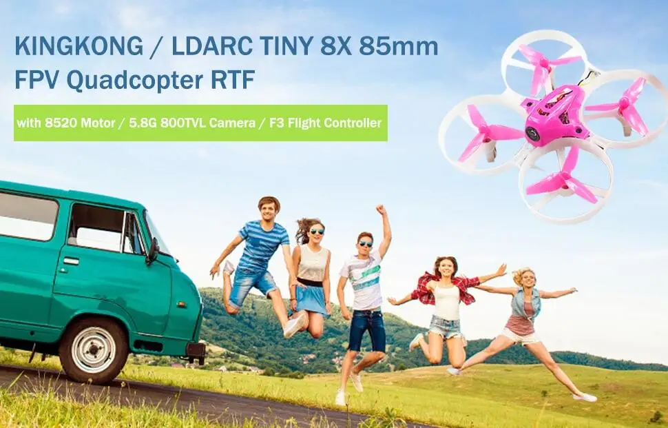 KINGKONG / LDARC piccolo 8X 85mm FPV Quadcopter RTF con motore 8520 F3 FC