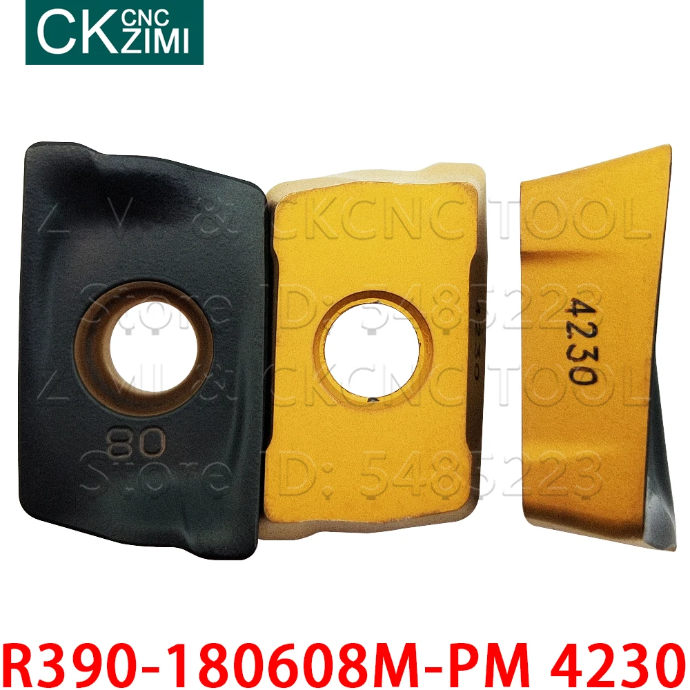 R390-180608M-PM 4230 R390 180608M PM 4230 كربيد إدراج طحن إدراج أداة قطع تحول أدوات CNC فهرسة أدوات للصلب