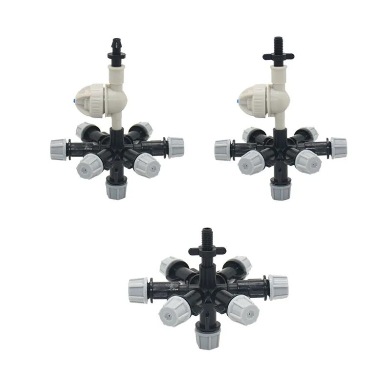 Hanging Cross Multi-misting Nozzle Mist Sprinkler Anti Drip Misting Nozzle With Barbed Threaded Connector 1set