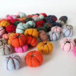 10Pcs Handmade Mini Felt Pumpkin Props Tiny Baby Girls Boys Photo Shoot Newborn Photography Props Accessories For DIY jewelry