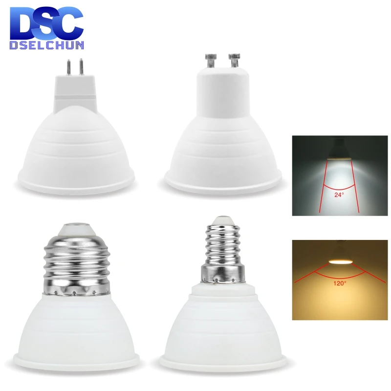 4pcs Lampada LED Bulb MR16 GU5.3 GU10 E27 E14 6W 220V-240V Bombillas LED Lamp Spotlight Lampara LED Spot Light 24/120 degree