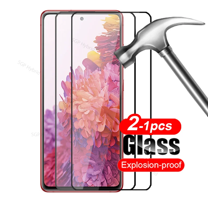 2PCS Tempered Glass Case for Samsung Galaxy S20 FE 5G Full Cover Sumsung Samsong A22 A32 A52 A82 A72 A12 M32 M12 Protective Film