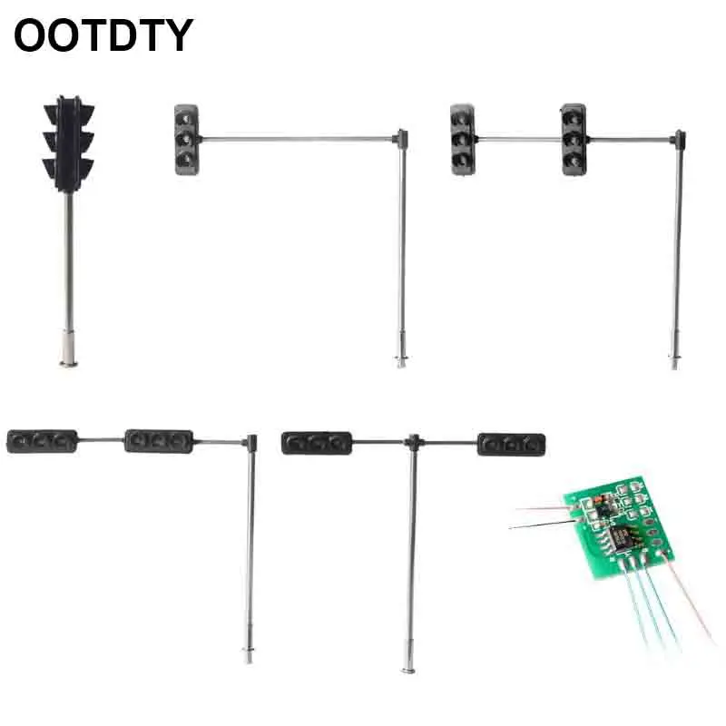 1/100 skala światła LED City Traffic Light Model budynku piasek Model stołu materiały miniaturowe zabawki edukacyjne dla dzieci