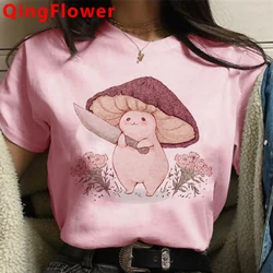 버섯 카와이 울장 Tumblr 그런지 그래픽 여성 T 셔츠 90s 하라주쿠 캐주얼 탑 여성 Tshirt 여름 만화 숙녀 티셔츠