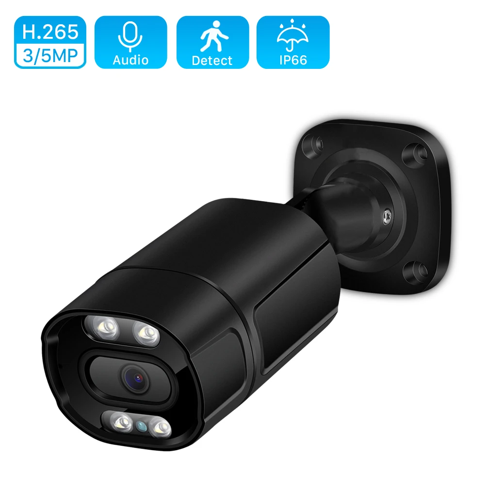 

5MP Color Night Vision IP Camera Outdoor 1080P POE Waterproof Two Way Audio POE Camera IP Ai Human Detection Xmeye Remote View