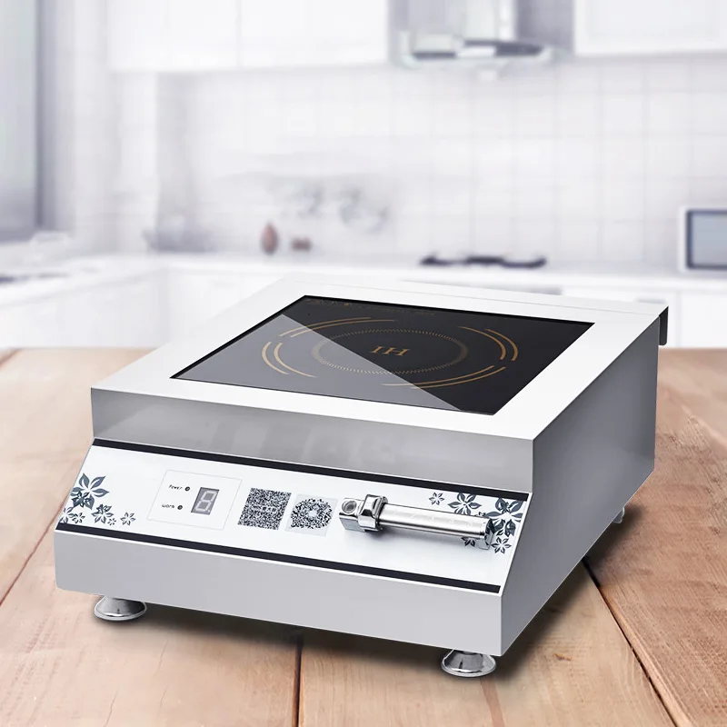 Fogão comercial de indução, de alta potência, aço inoxidável, fogão elétrico, panela de aquecimento, sopa, fritar, fogão