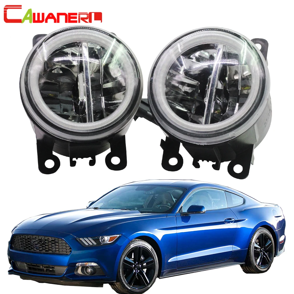 Cawanerl For Ford Mustang 2005 2006 2007 2008 2009 2010 2011 2012 2013 Car Styling 4000LM LED Bulb Fog Light + Angel Eye DRL 12V