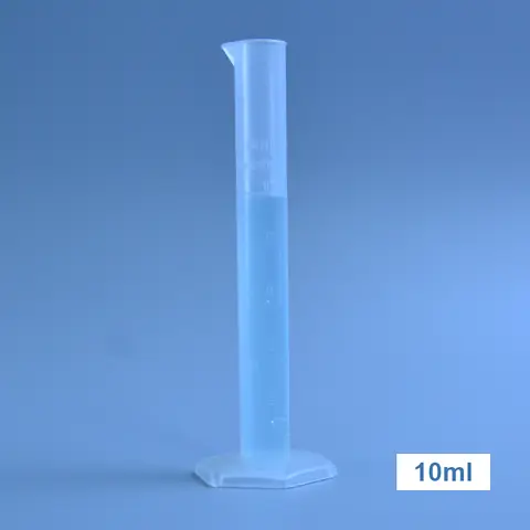 5 팩 플라스틱 측정 실린더 졸업 실린더 10ml 25ml 50ml 250ml 500ml, 실험실 테스트 튜브