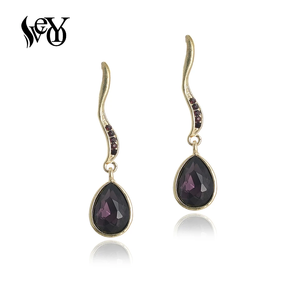 VEYO Elegant Lady Crystal Drop Earrings Rhinestone Party Dangle Earrings for Women Fashion Jewelry New Wholesale image 2