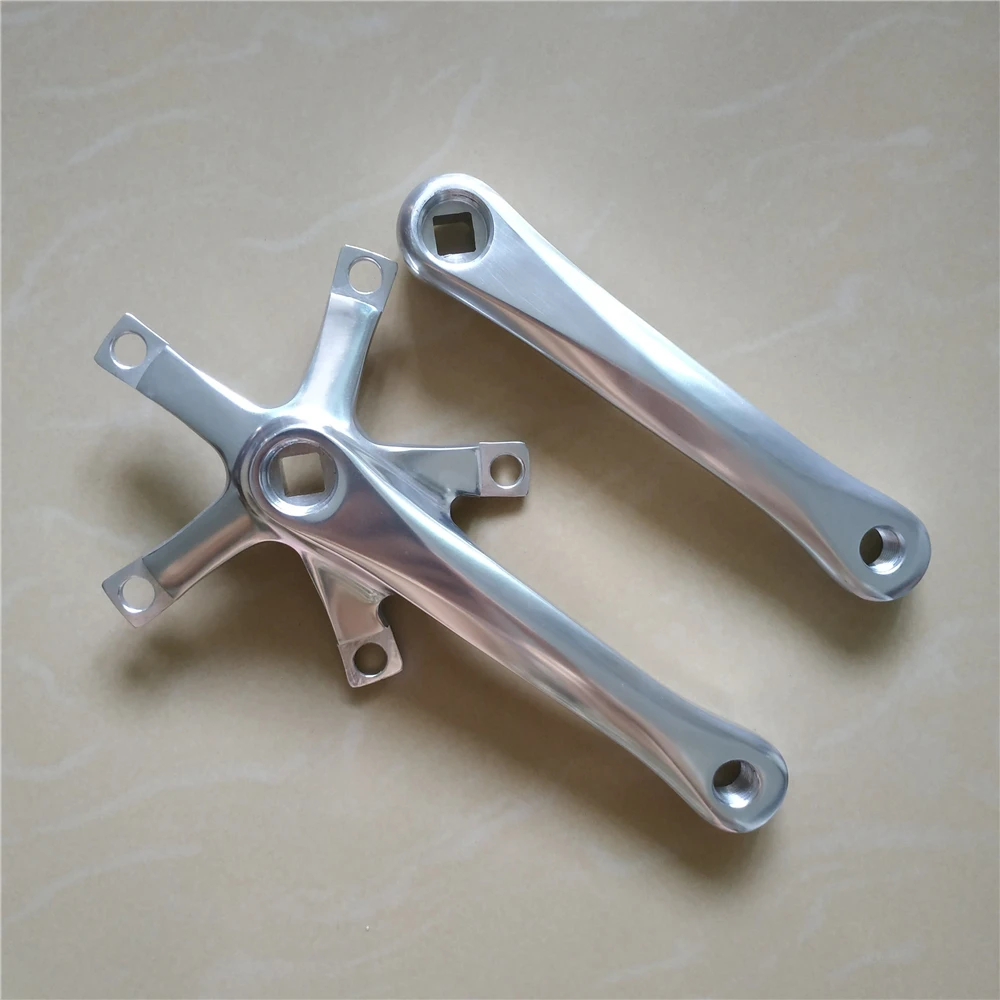 

130 BCD Crank 165/170 MM Fixed Gear Crankset Length Aluminum Alloy Bicycle Parts BMX Folding Road Bike CrankArm Silvery