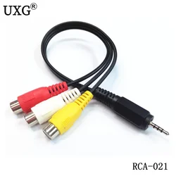 Nieuwe Uitstekende Kwaliteit 2.5mm Mini Male Naar 3 RCA Female Audio Video Kabel Stereo Jack Adapter Kabel Cord 25cm