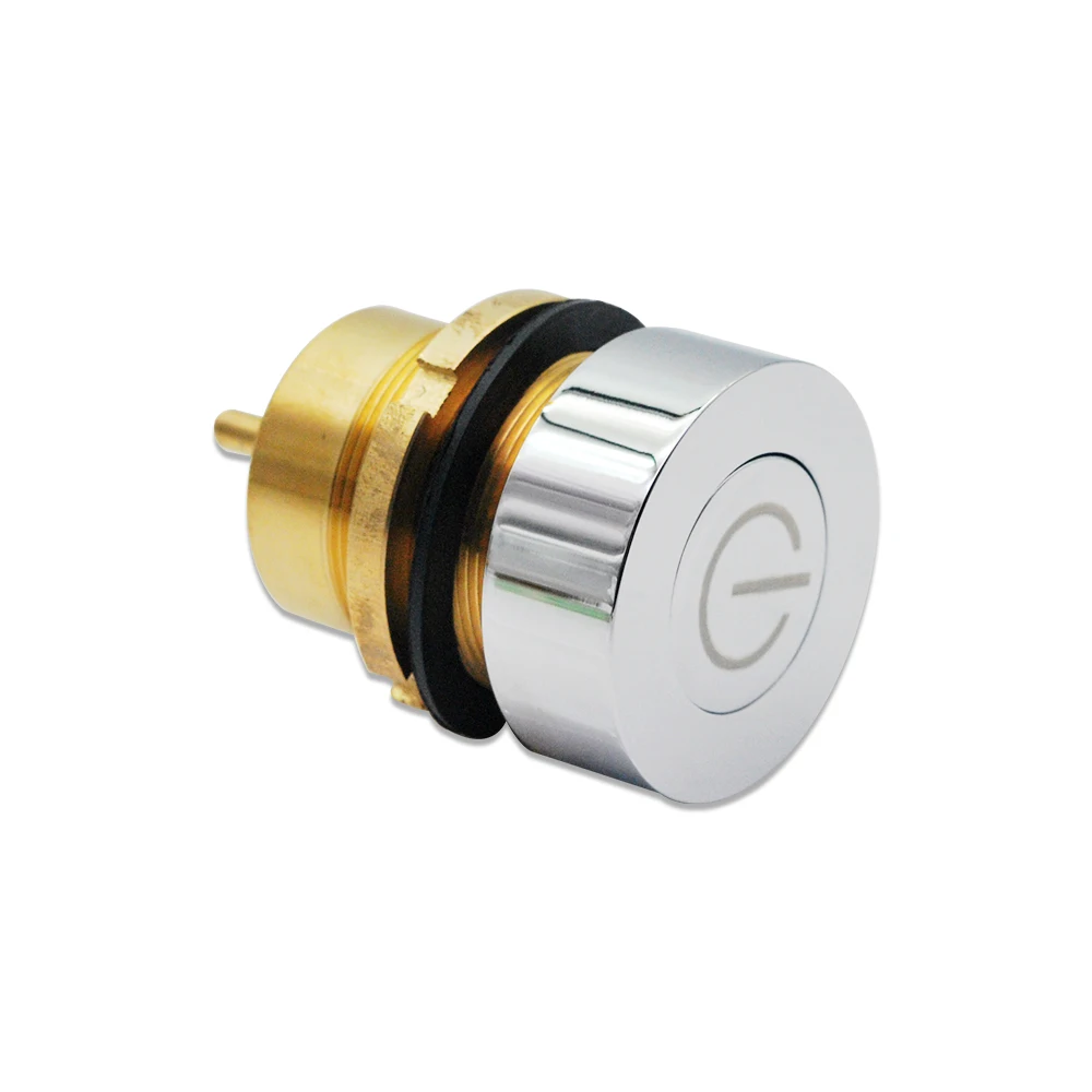 On Off Push Bathtub Air Start / Adjustment Switch Button Massage Bathtub Spa Chrome Solid Copper Pneumatic Air Control Switch