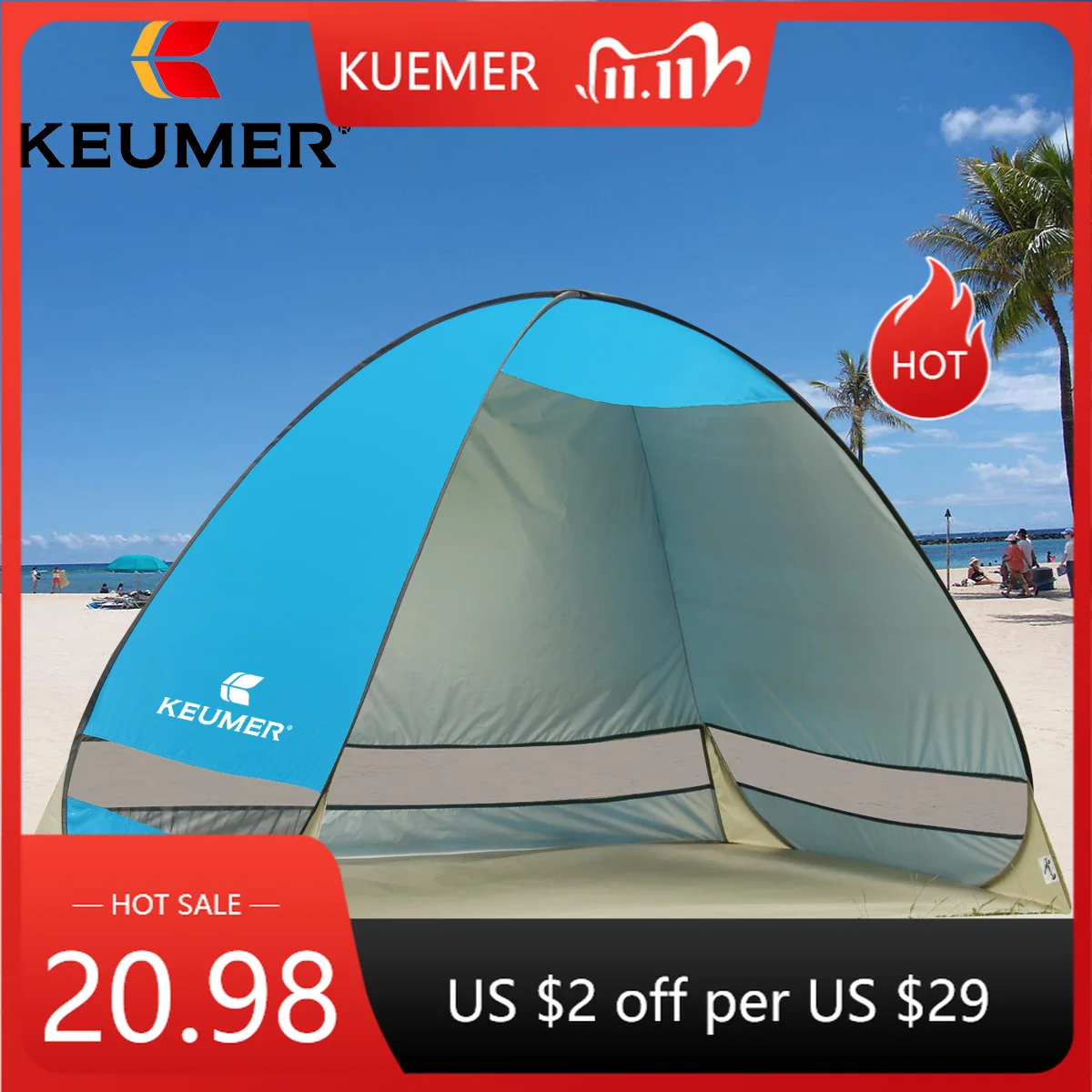 

Automatic Beach Tent UV Protection Pop Up Tent Sun Shade Awning KEUMER Travel Tourist Camping Tents