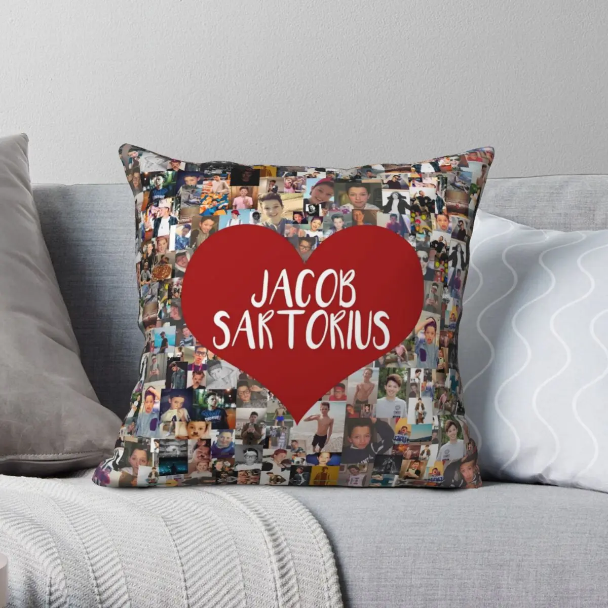 I Love Jacob Sartorius Square Pillowcase Polyester Linen Velvet Pattern Zip Decorative Car Cushion Cover