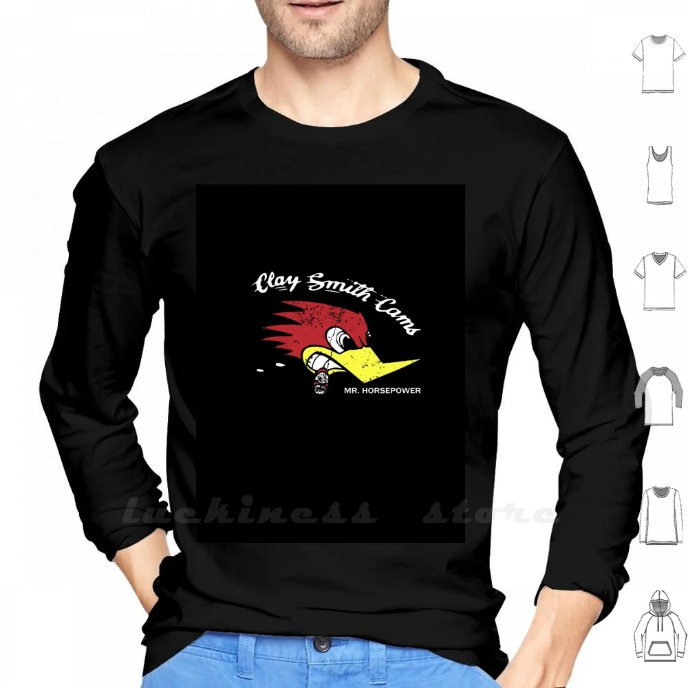 Mr. Horsepower Hot Rod Woodpecker Vintage Long Sleeve Cotton Automobile Truck Rusty Car Cars Classic Classic Car Collection