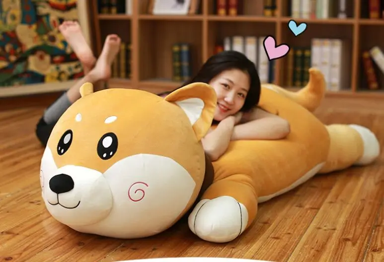 new toy creative prone dog plush toy huge 150cm cartoon Shiba Inu down cotton soft doll hug sleeping pillow birthday gift w2544